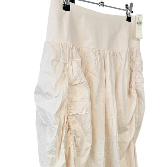 Anthropologie Draped Poplin Midi Skirt - Light Pink, Ruched, Size M, NWT - Picture 4 of 8